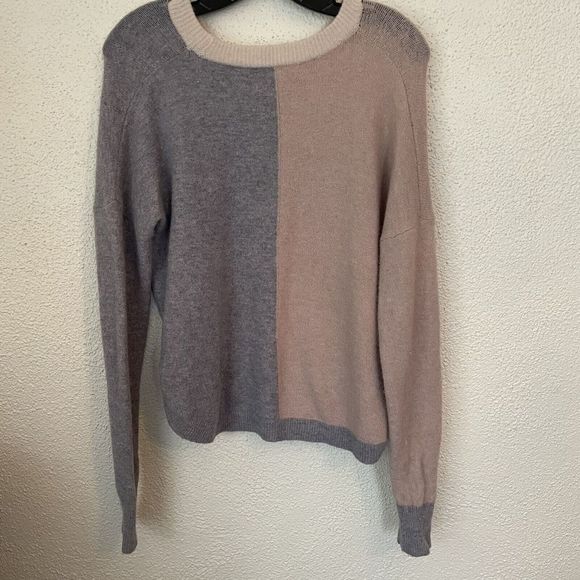 Madewell Small Westlake Colorblock Pullover Sweater in Coziest Yarn, Tan & Gray - Picture 4 of 6